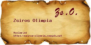 Zsiros Olimpia névjegykártya